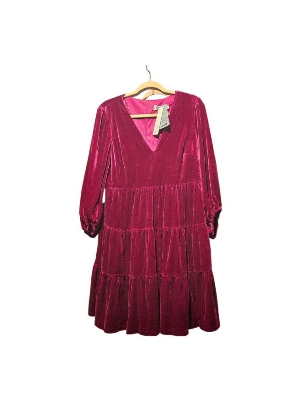 Women's Eliza J Dress Size 12 Red Velvet - Picture 3 of 9